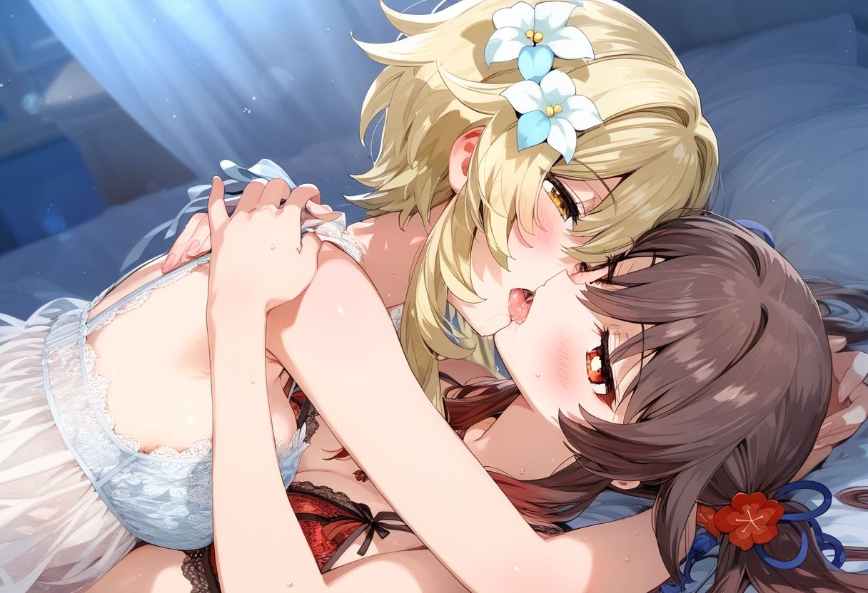 サンプル画像4:原◯ 蛍＆胡桃 百合イラスト集(ぱーぷるびーとすたじお) [d_486619]