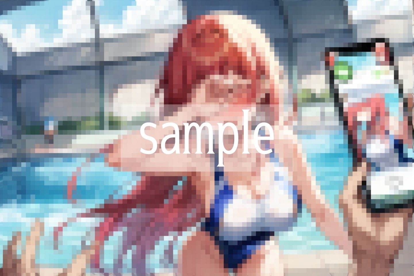 サンプル画像1:プールに現れるギリギリ痴女は…あちこち濡れてます…(ぴんぴんの時間) [d_486743]