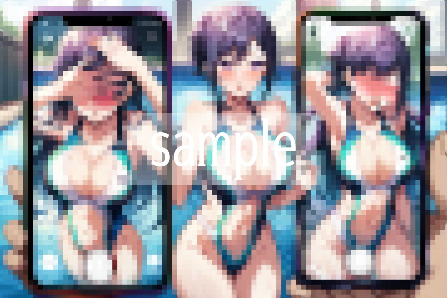 サンプル画像3:プールに現れるギリギリ痴女は…あちこち濡れてます…(ぴんぴんの時間) [d_486743]