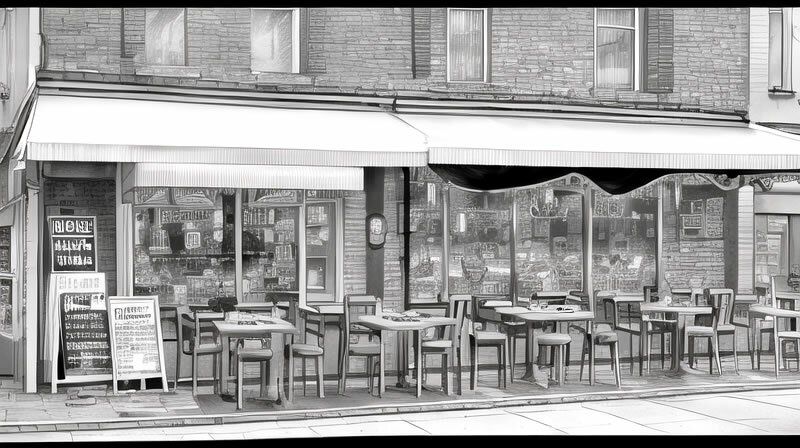 サンプル画像1:Webマンガ作成用、喫茶店・カフェのAI背景素材☆(yui’s Room) [d_486926]