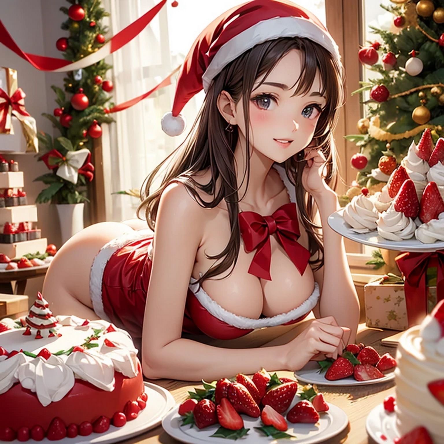 サンプル画像1:セクシーサンタガール  イラスト(豊川内角) [d_487004]