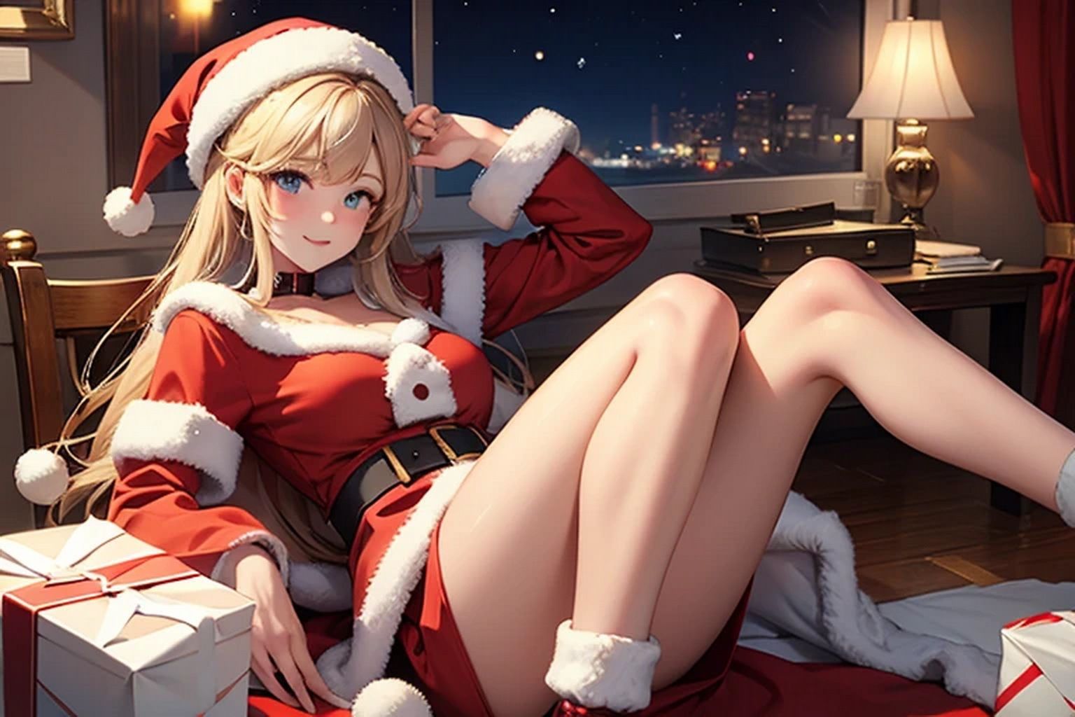 サンプル画像4:セクシーサンタガール  イラスト(豊川内角) [d_487004]