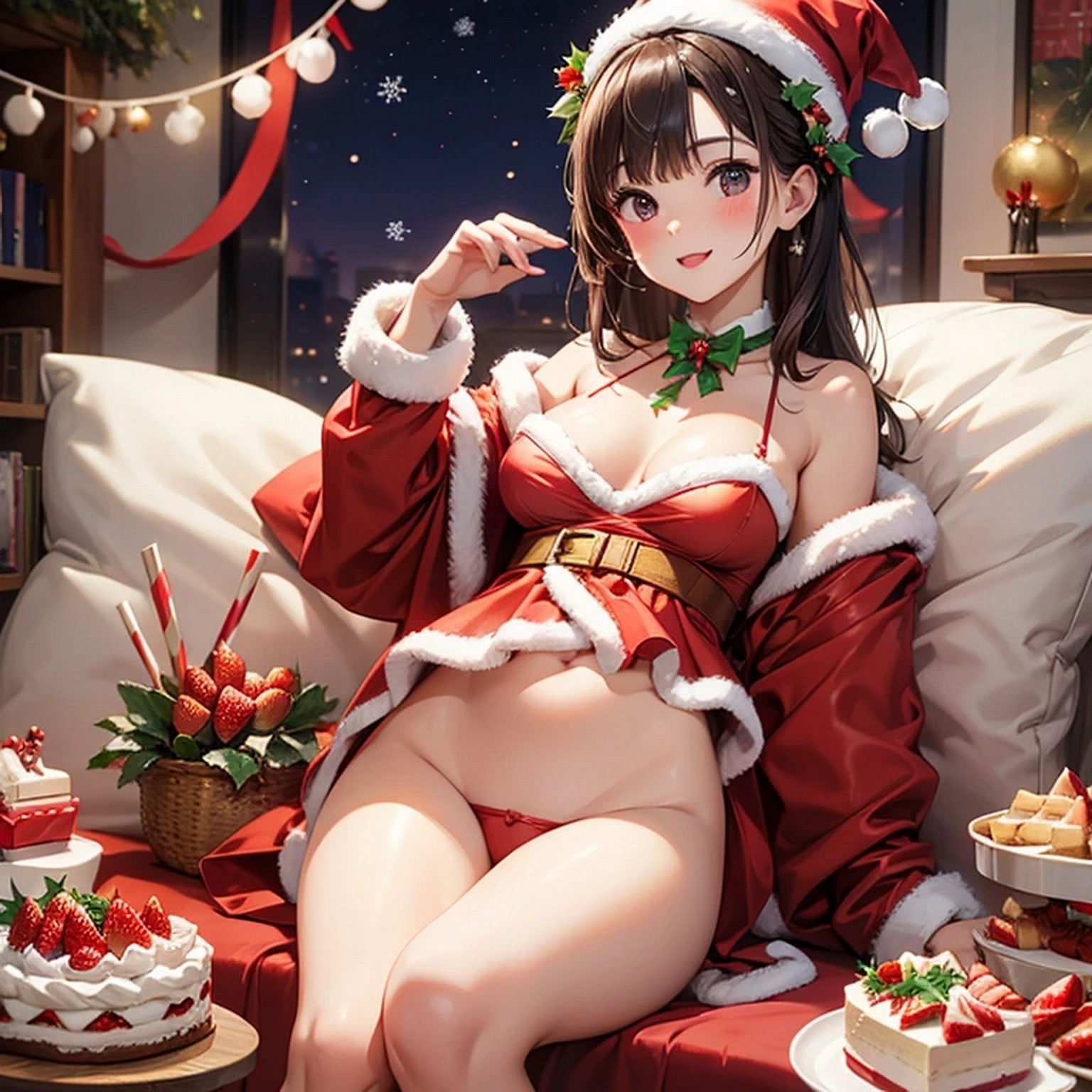 サンプル画像5:セクシーサンタガール  イラスト(豊川内角) [d_487004]