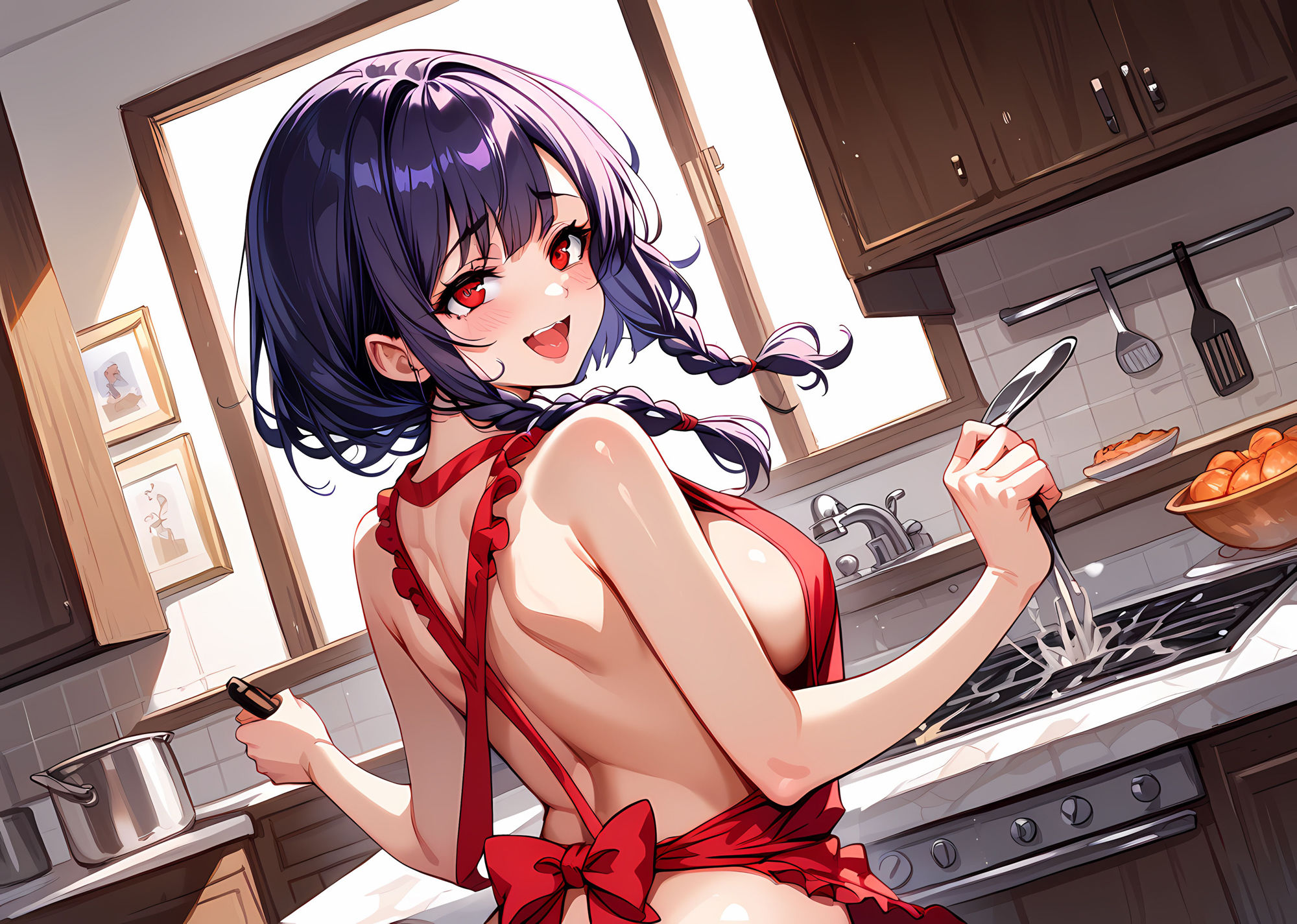 サンプル画像1:【4K 300枚】裸エプロンで召し上がれ！2(ラーの導き) [d_487013]