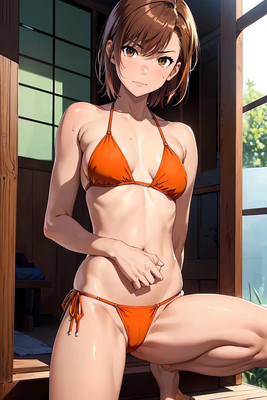 サンプル画像2:御坂〇琴  オレンジ色のビキニ（58枚）(ひぐまアート) [d_487049]