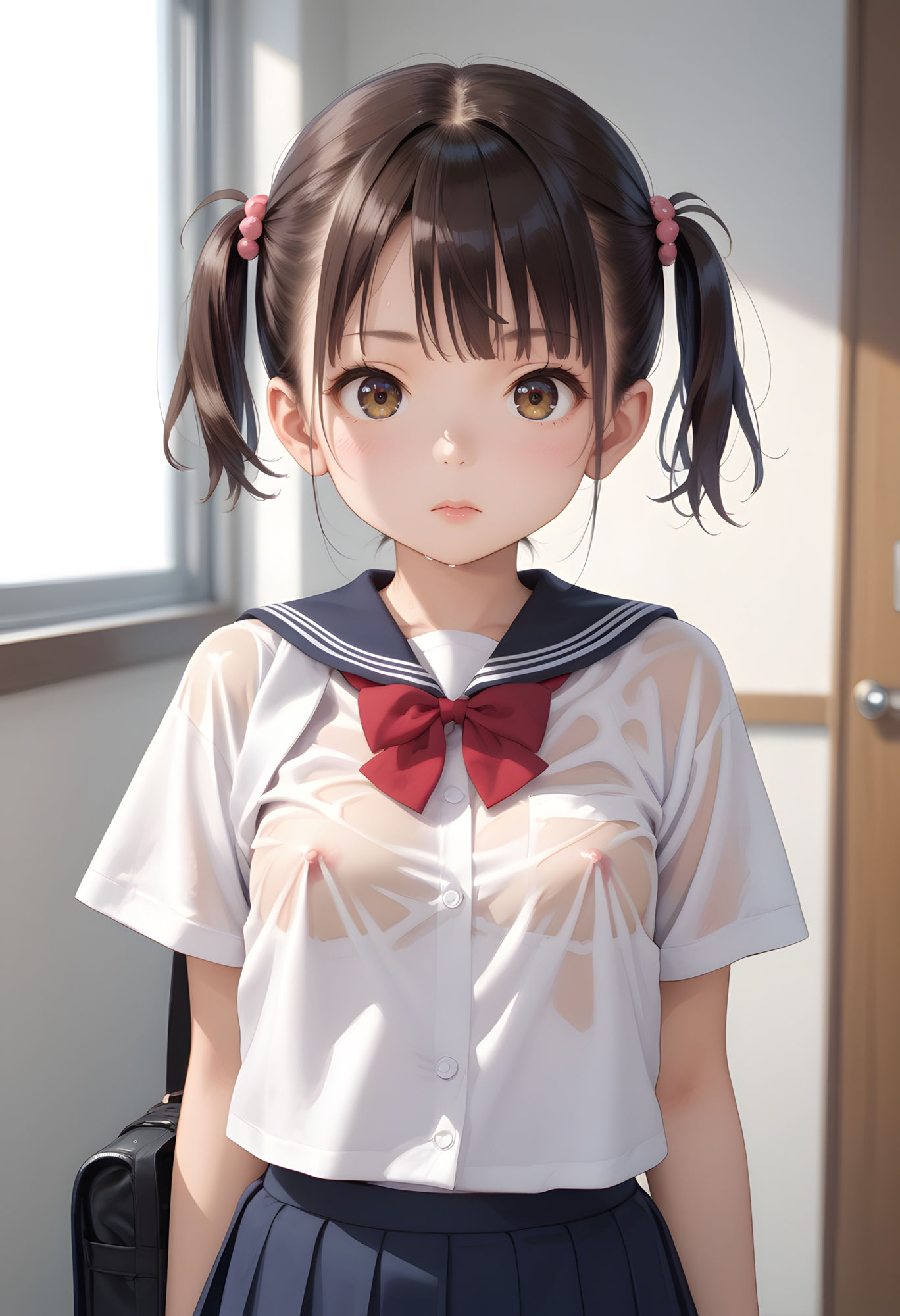 サンプル画像2:透け乳首〜クラス全員の女子に水ぶっかけてみたら〜(2次元は正義！) [d_487087]