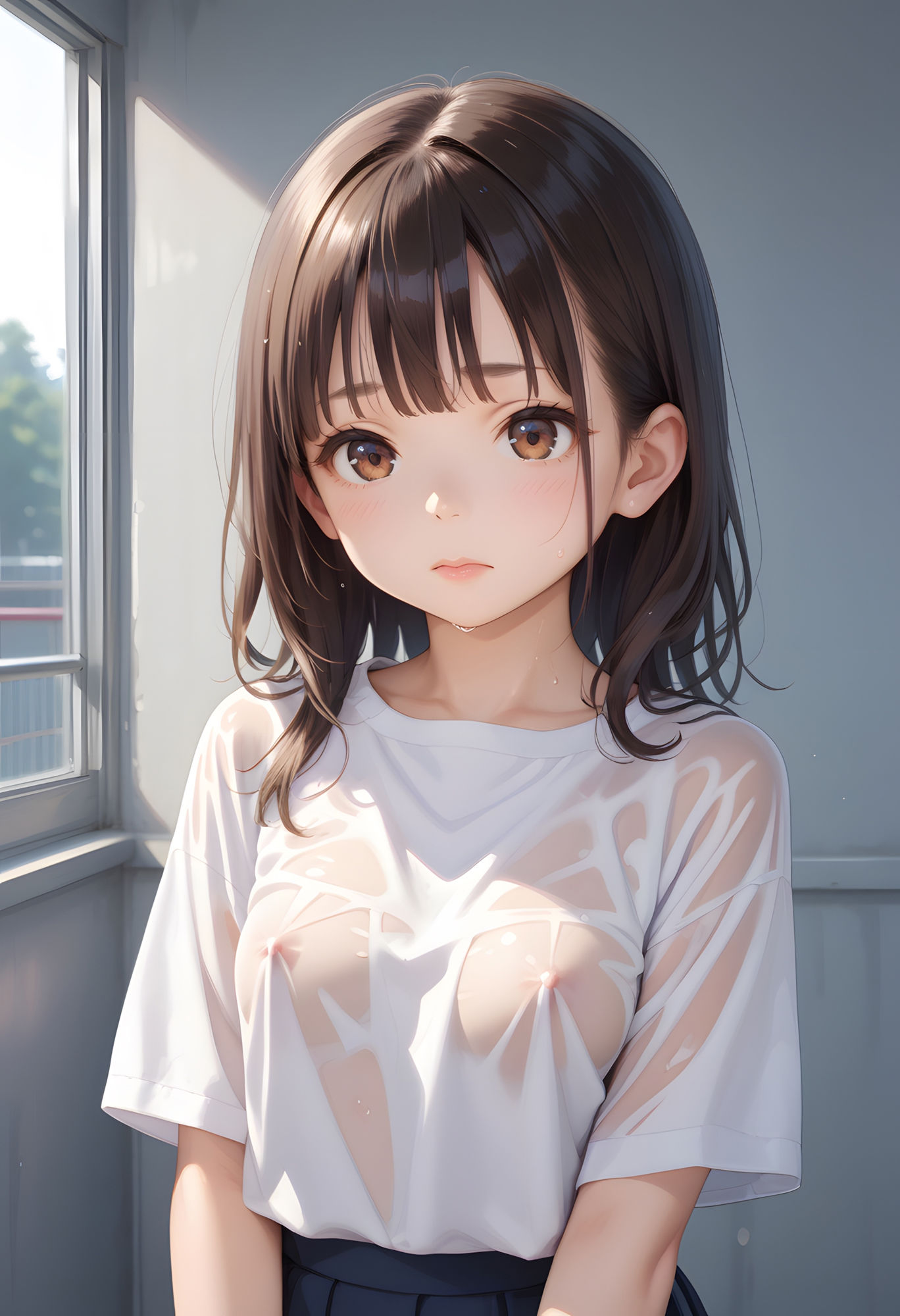 サンプル画像3:透け乳首〜クラス全員の女子に水ぶっかけてみたら〜(2次元は正義！) [d_487087]