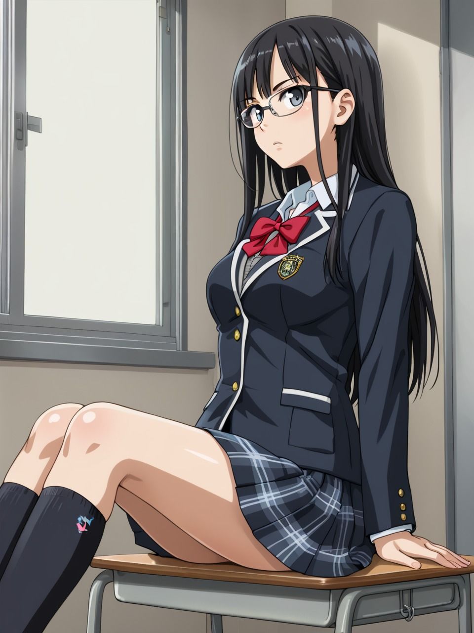 サンプル画像1:堅物で有名な隠れ巨乳図書委員を堕とす(美女造) [d_487146]