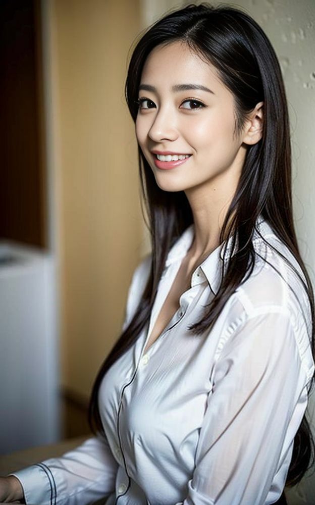 サンプル画像3:AIグラビア  寝る準備はオッケー(牛さんブックマーク) [d_487150]