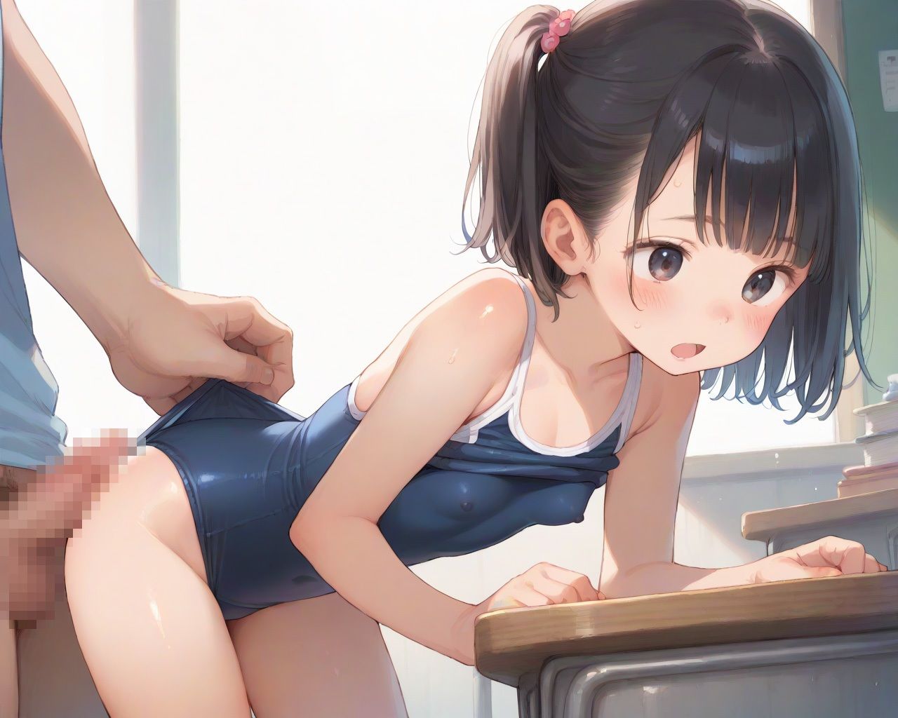 サンプル画像1:水泳授業の後で スク水ロリ(ピチッとアワビ) [d_487306]