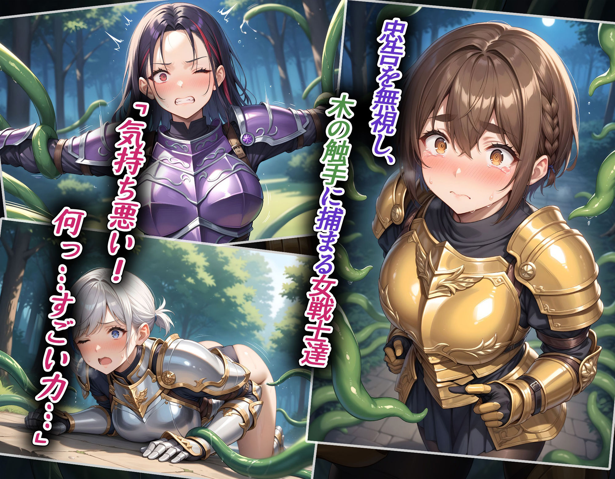 サンプル画像2:木が触手で襲ってくるとか無理ゲー異世界生活〜敗北の女戦士〜(べりーべいん) [d_487572]