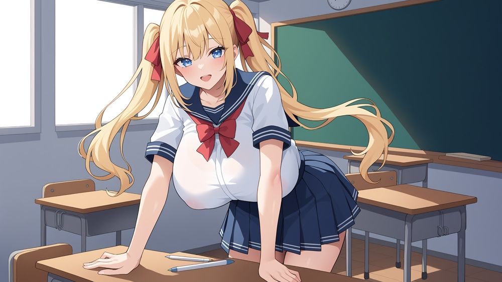 サンプル画像2:爆乳スク水先輩たちの秘密の個人指導(ニート印刷所) [d_487981]