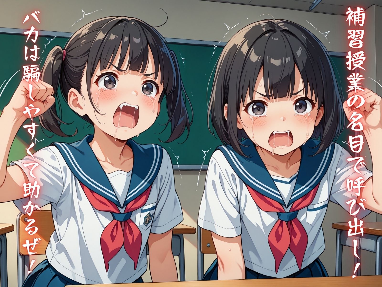 サンプル画像1:おバカ二人を呼び出して放課後W調教(エロ灰皿) [d_488054]