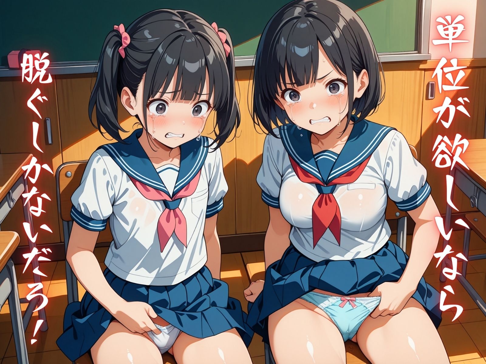 サンプル画像2:おバカ二人を呼び出して放課後W調教(エロ灰皿) [d_488054]