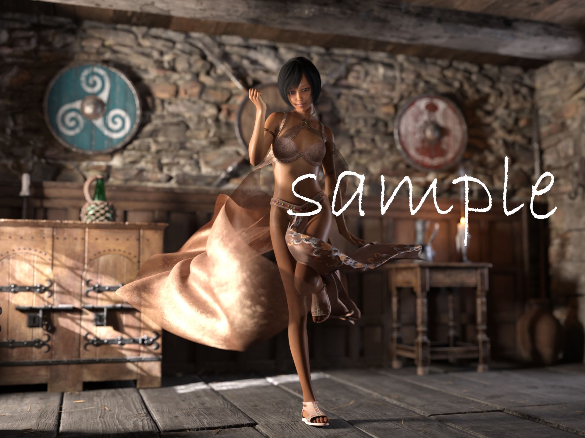 サンプル画像1:褐色踊り子CG集(へっぽこドM) [d_488286]