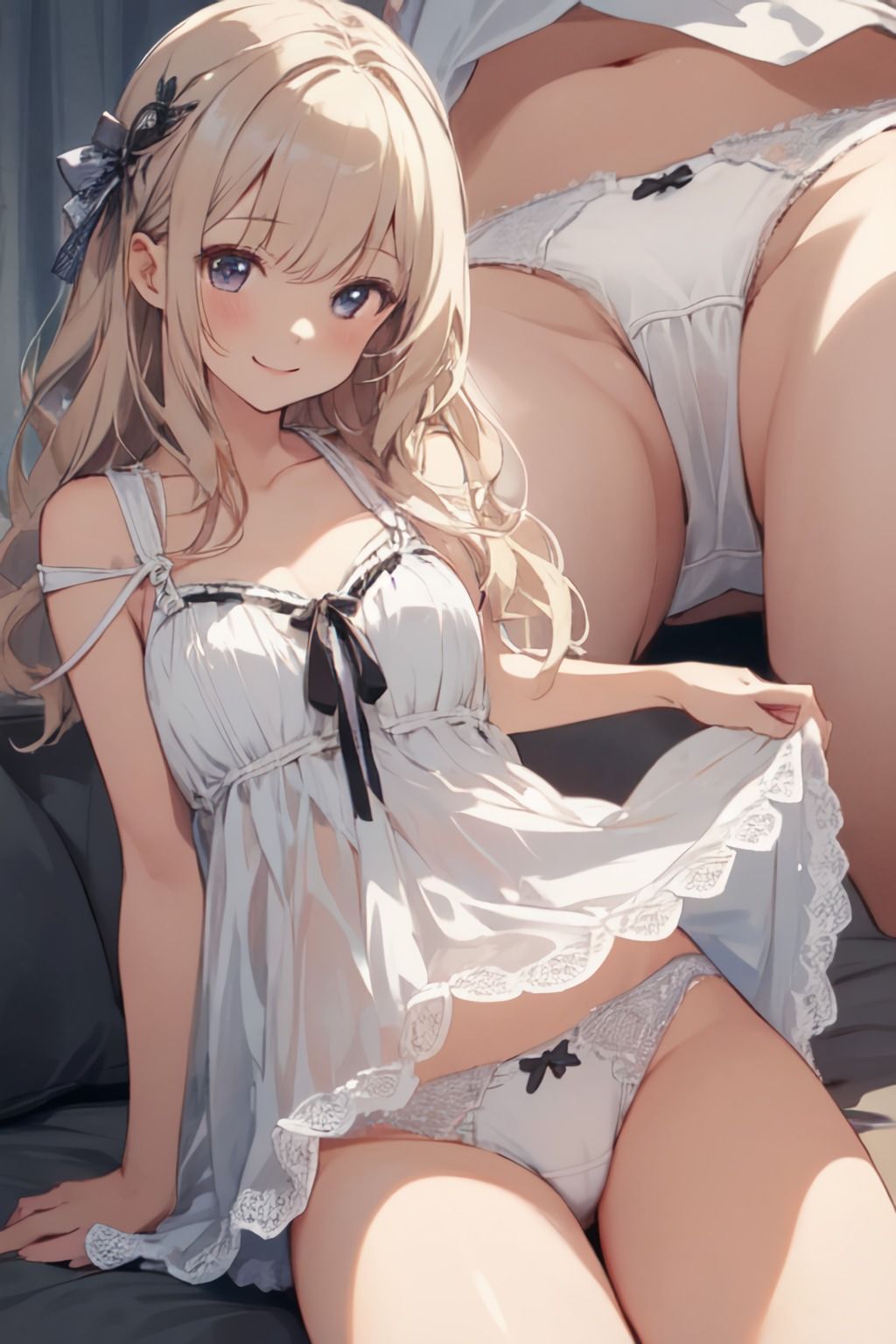 サンプル画像5:パンツ見せ美少女 AIイラスト集(ネコネコガール) [d_488361]