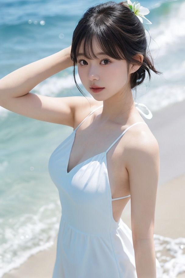 サンプル画像2:黒髪アイドルと水着デート(妄想ふぇてぃっしゅ) [d_488390]