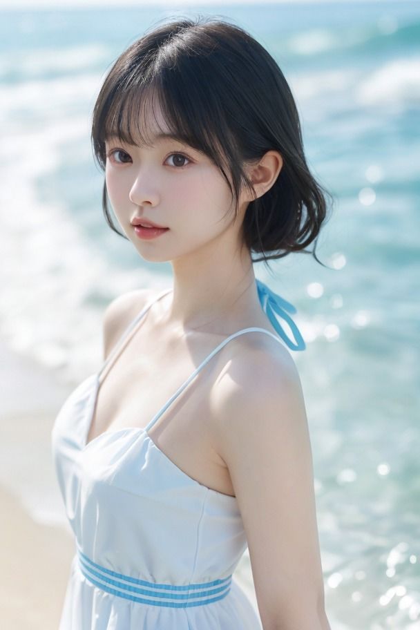 サンプル画像5:黒髪アイドルと水着デート(妄想ふぇてぃっしゅ) [d_488390]