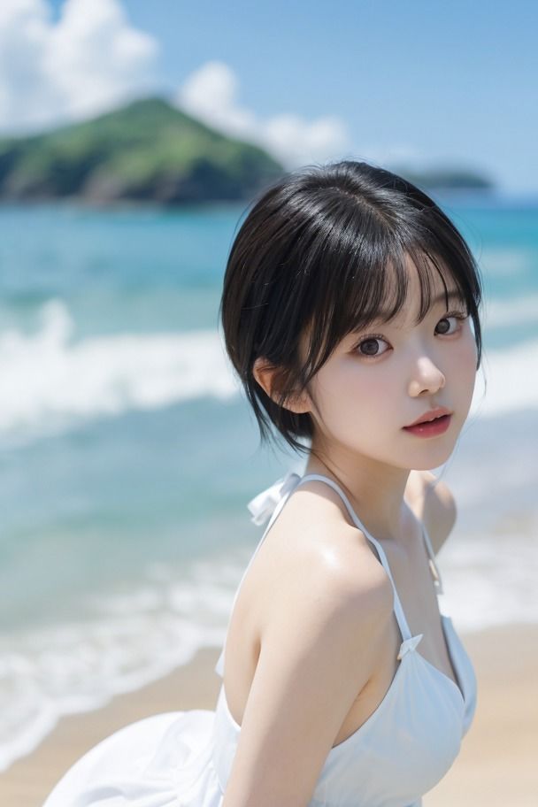 サンプル画像6:黒髪アイドルと水着デート(妄想ふぇてぃっしゅ) [d_488390]