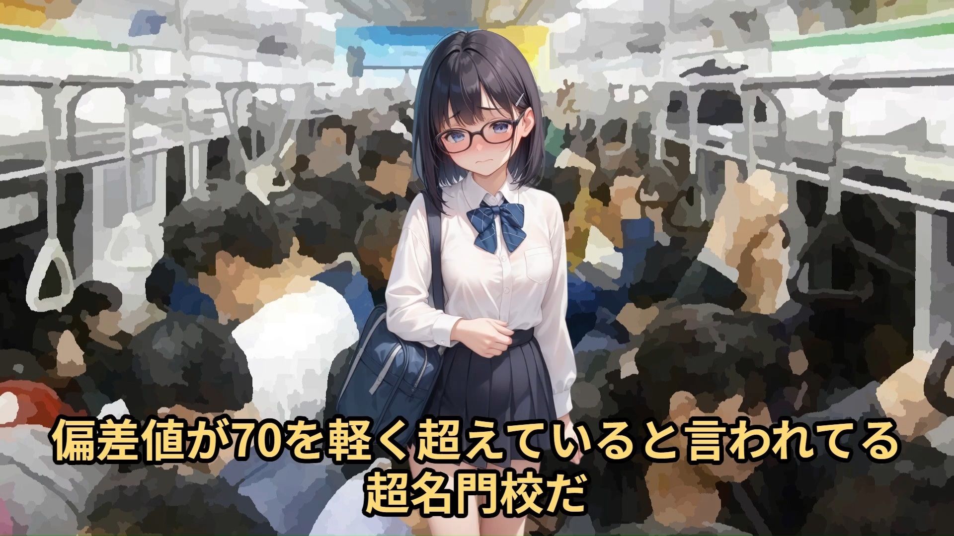 サンプル画像1:【少女痴●体験告白】満員電車でたまたま目の前に押し込まれてきた少女に押し付けをして、出してることがわかるようにビクビクと腰を痙攣させて恥辱と屈辱にまみれさせた話(少女痴●体験告白) [d_488420]