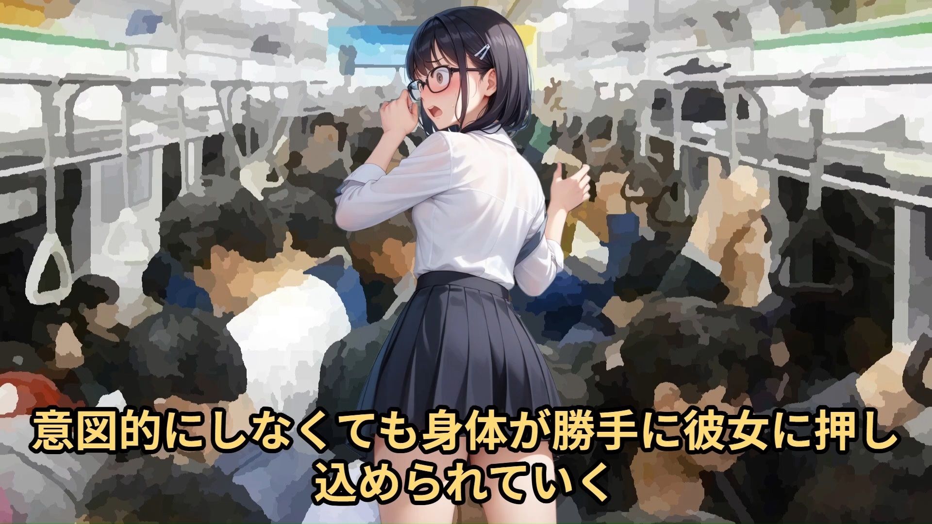 サンプル画像2:【少女痴●体験告白】満員電車でたまたま目の前に押し込まれてきた少女に押し付けをして、出してることがわかるようにビクビクと腰を痙攣させて恥辱と屈辱にまみれさせた話(少女痴●体験告白) [d_488420]