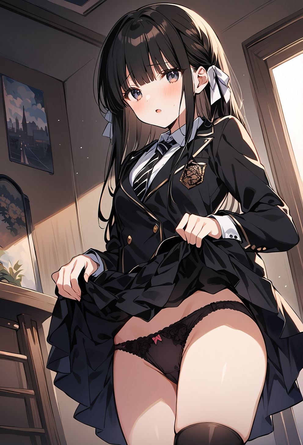 サンプル画像2:女子校生の秘密  後ろから前から(満開の花園) [d_488482]