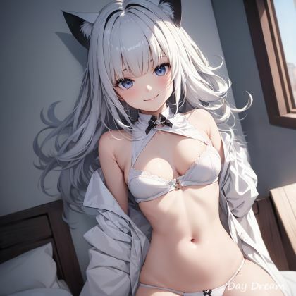 サンプル画像3:猫耳ベッドルーム（白/黒）(Day Dream) [d_488484]