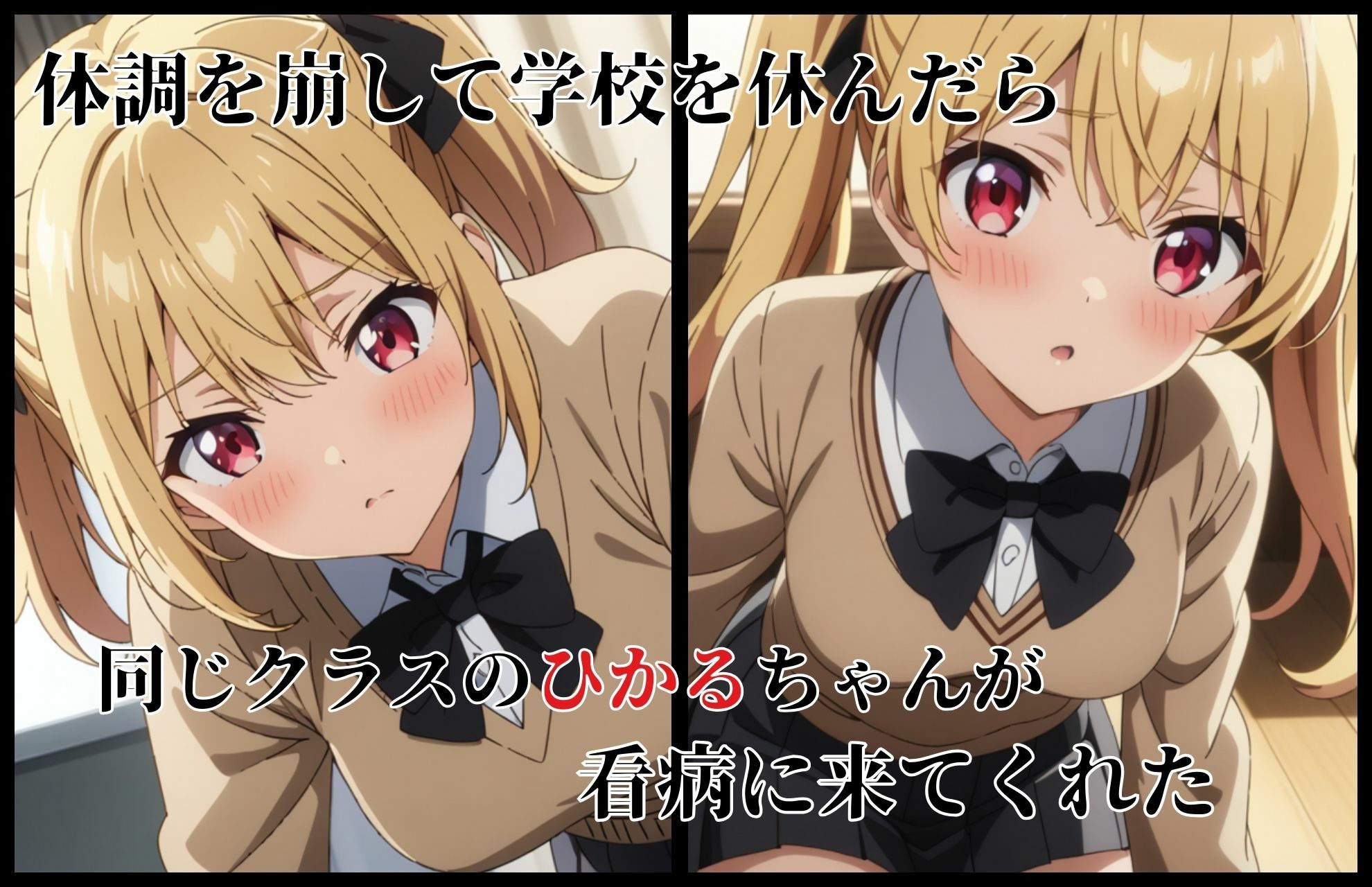 サンプル画像2:金髪ツインテJK 看病に来てくれたお礼に大量中出ししてあげた(憧れ委員会) [d_488533]