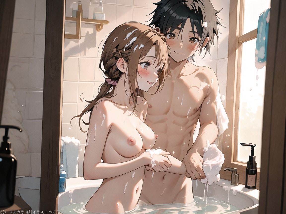 サンプル画像6:AIイラストCG集20  アスナとキリト(ドンガラ) [d_488756]