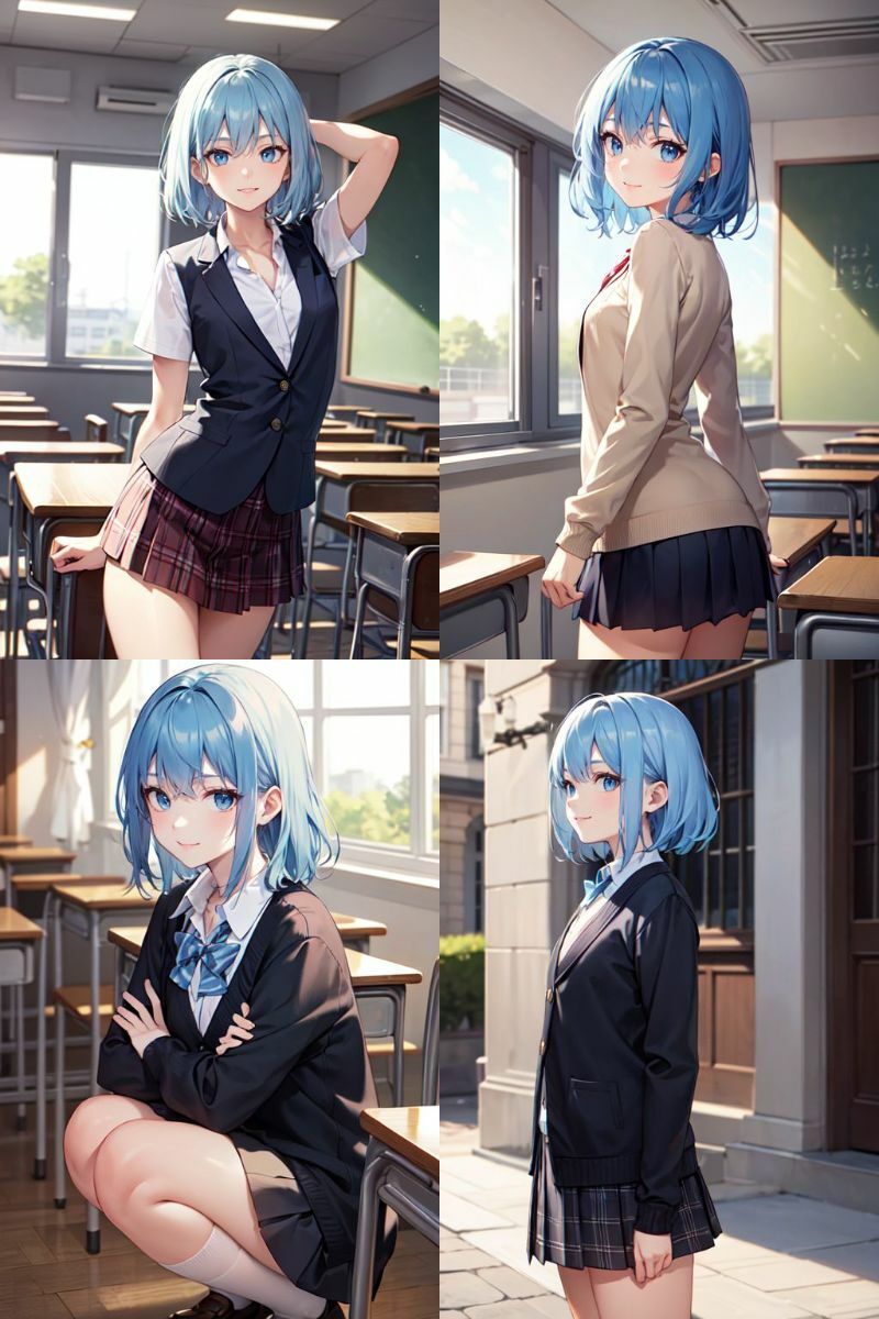 サンプル画像2:青髪貧乳彼女と帰宅してすぐHしちゃいました！(かまかま) [d_488832]