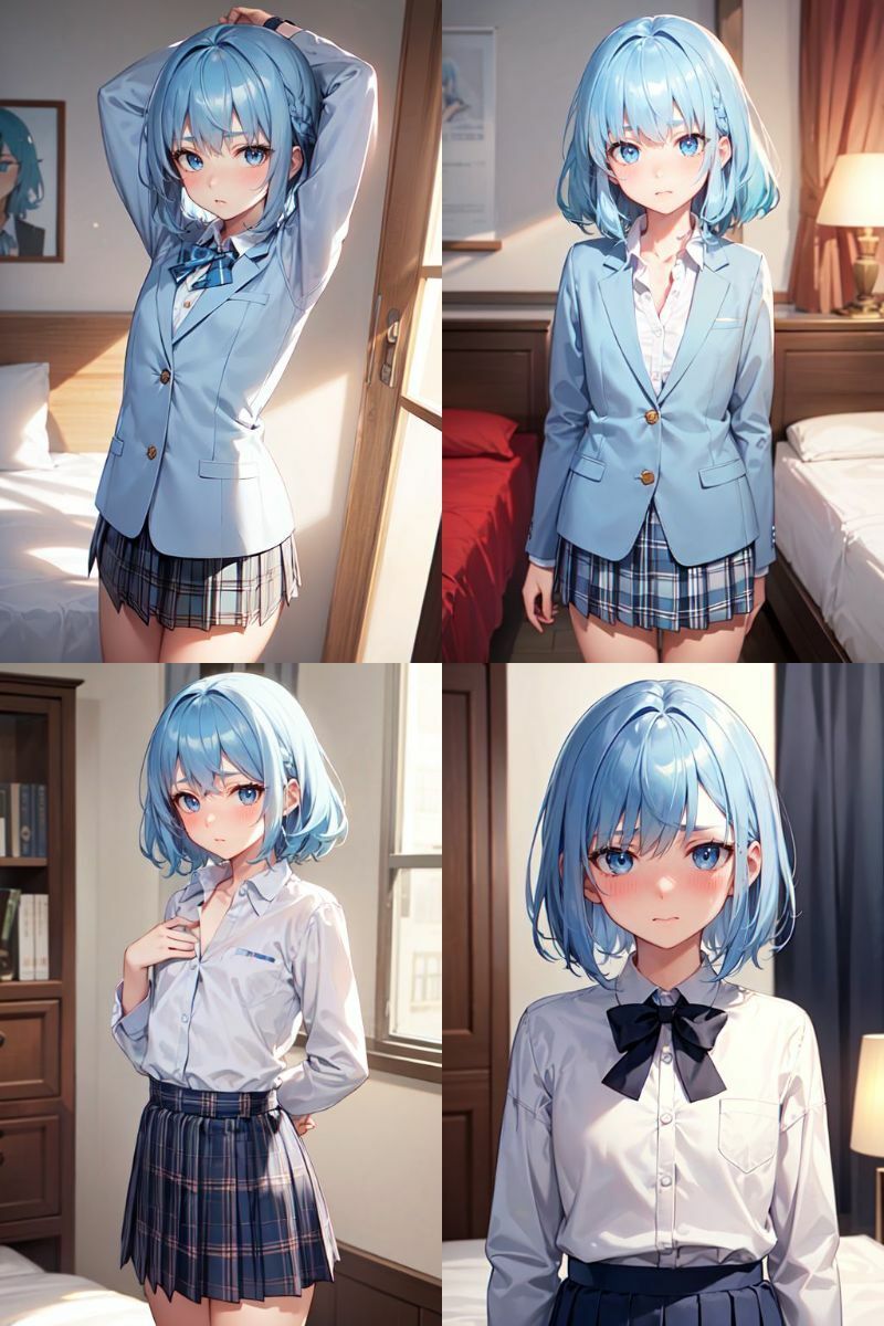 サンプル画像3:青髪貧乳彼女と帰宅してすぐHしちゃいました！(かまかま) [d_488832]