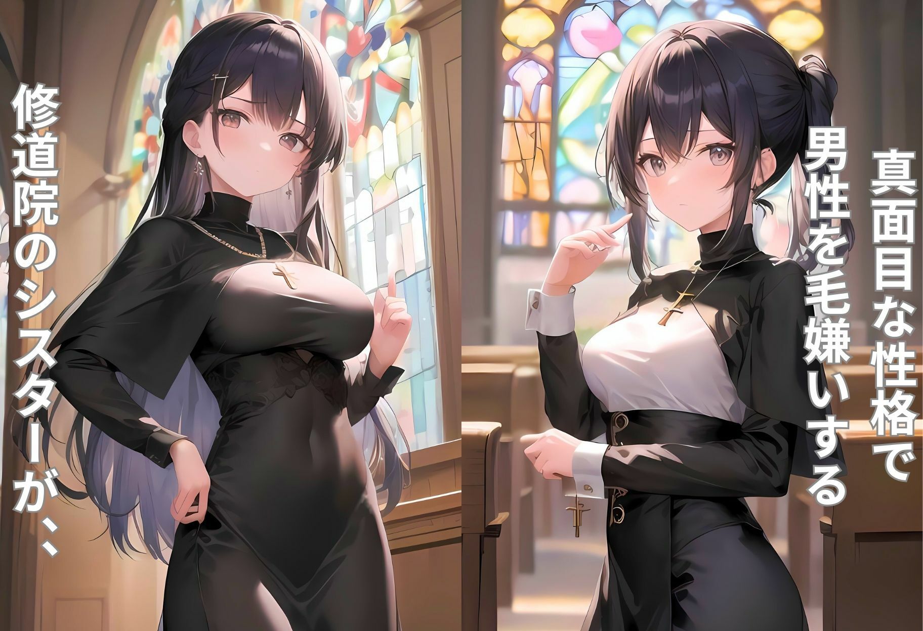サンプル画像2:修道院のシスターがチン棒に服従した件〜老師の使用済みシャツが大好きな黒髪美少女編〜(転生したら種付け勇者だった件) [d_488988]