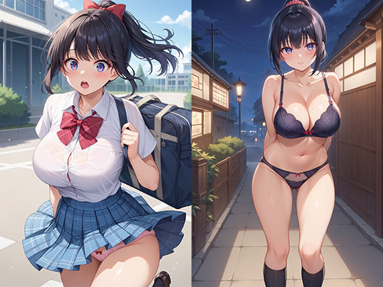 サンプル画像2:俺の肉便器になった巨乳女子校生 優等生の露出に遭遇した俺はいつでもハメられる肉便器へ(くみん) [d_489045]