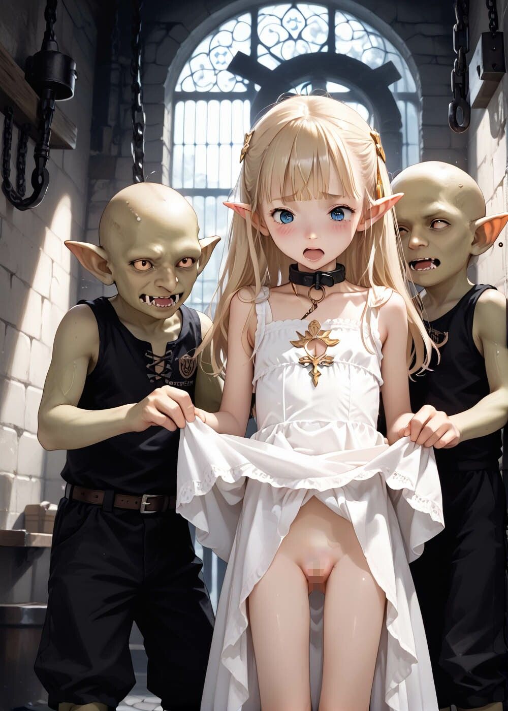 サンプル画像1:姫ゴブ -魔族に捕らわれたエルフ姫の末路-(お尊さん) [d_489362]