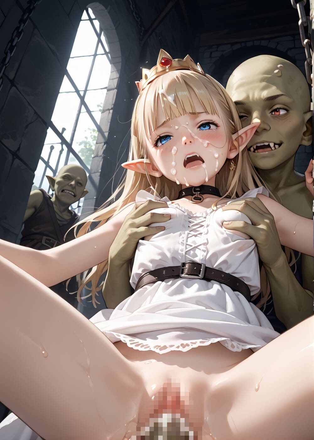 サンプル画像3:姫ゴブ -魔族に捕らわれたエルフ姫の末路-(お尊さん) [d_489362]