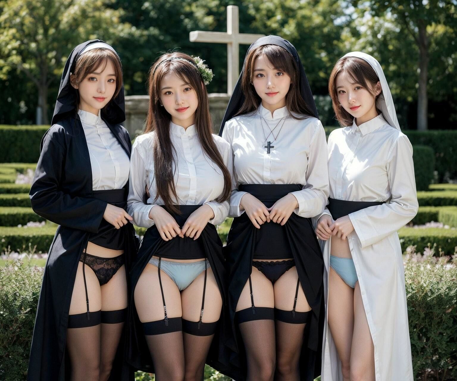 サンプル画像1:シスターエロ写真集_これじゃあもう「性」職者じゃん…セクシー過ぎる修道女たちの画像集(エロココ！) [d_489417]