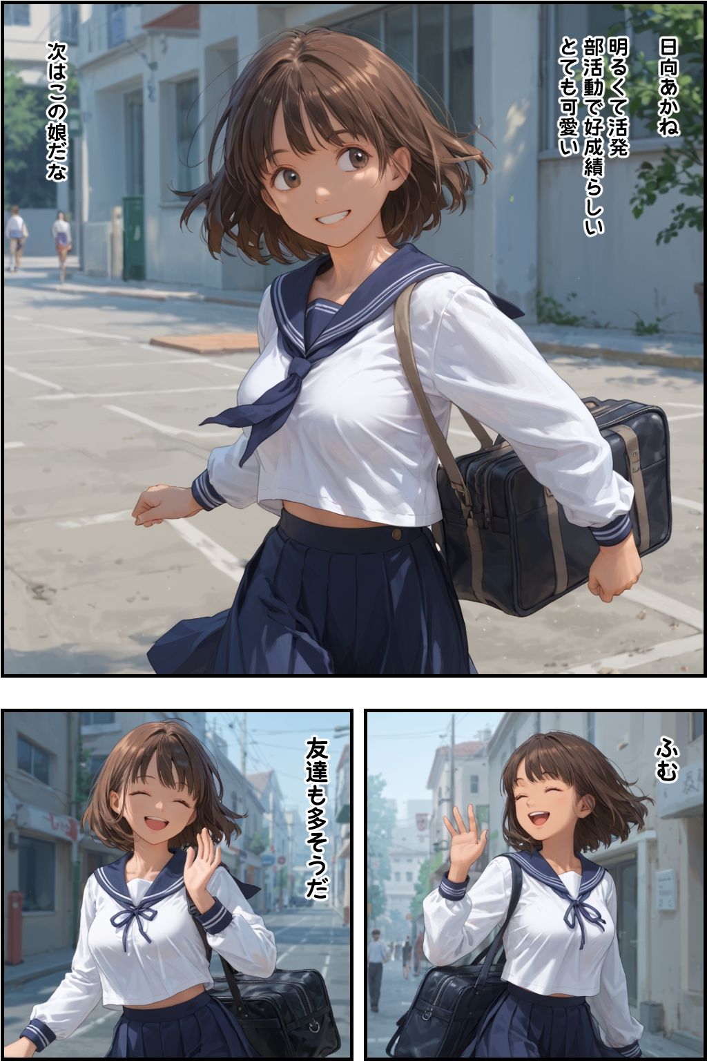 サンプル画像4:時間停止学園 まれによくある、時間停止タイマーを手に入れた男が学園の美少女達と好き勝手にエッチするお話 巨乳ロングヘア編 日焼けショートヘア編(おかかこんぶ) [d_489435]