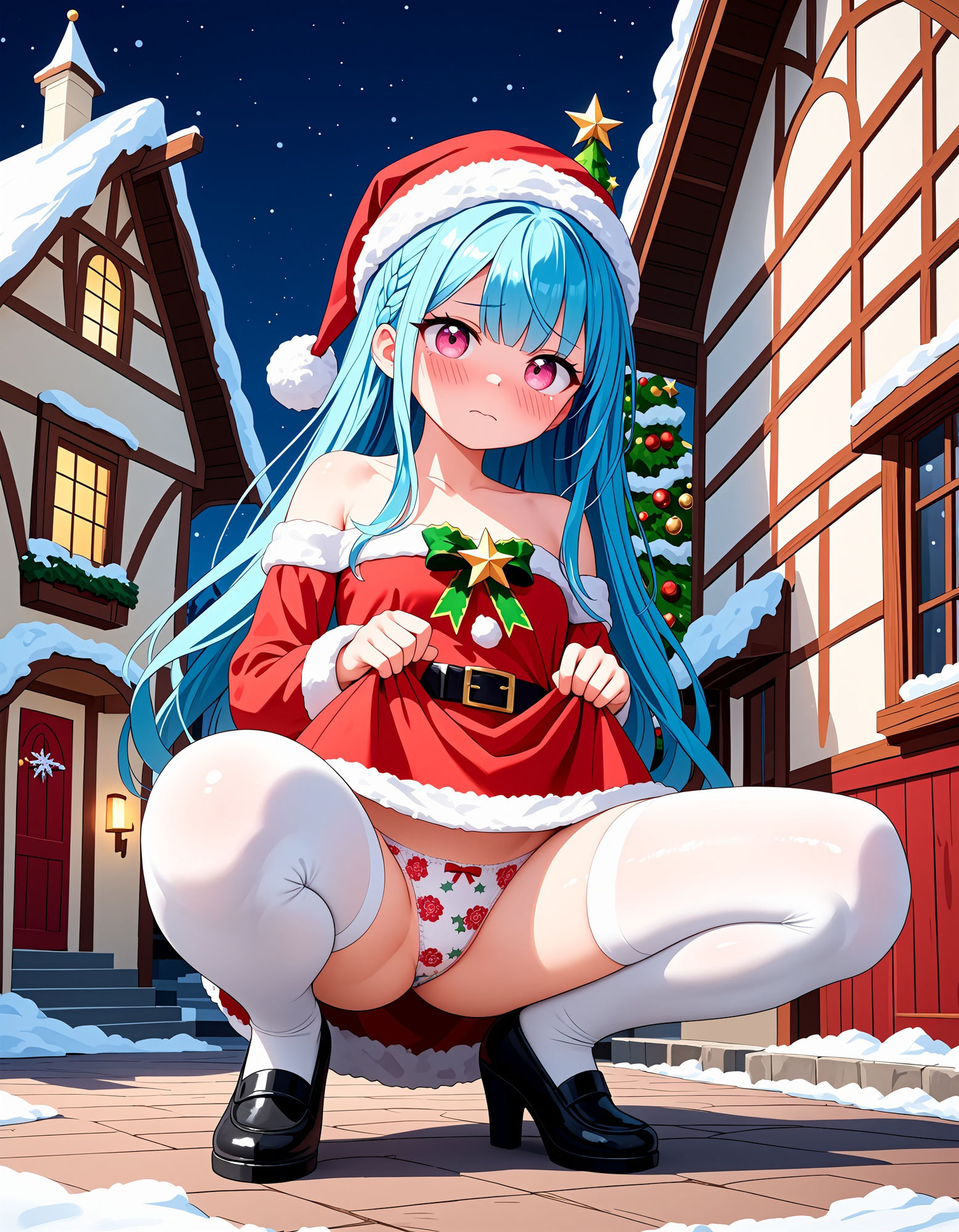 サンプル画像4:サンタ女子のしゃがみパンチラ(D.P.H.) [d_489562]