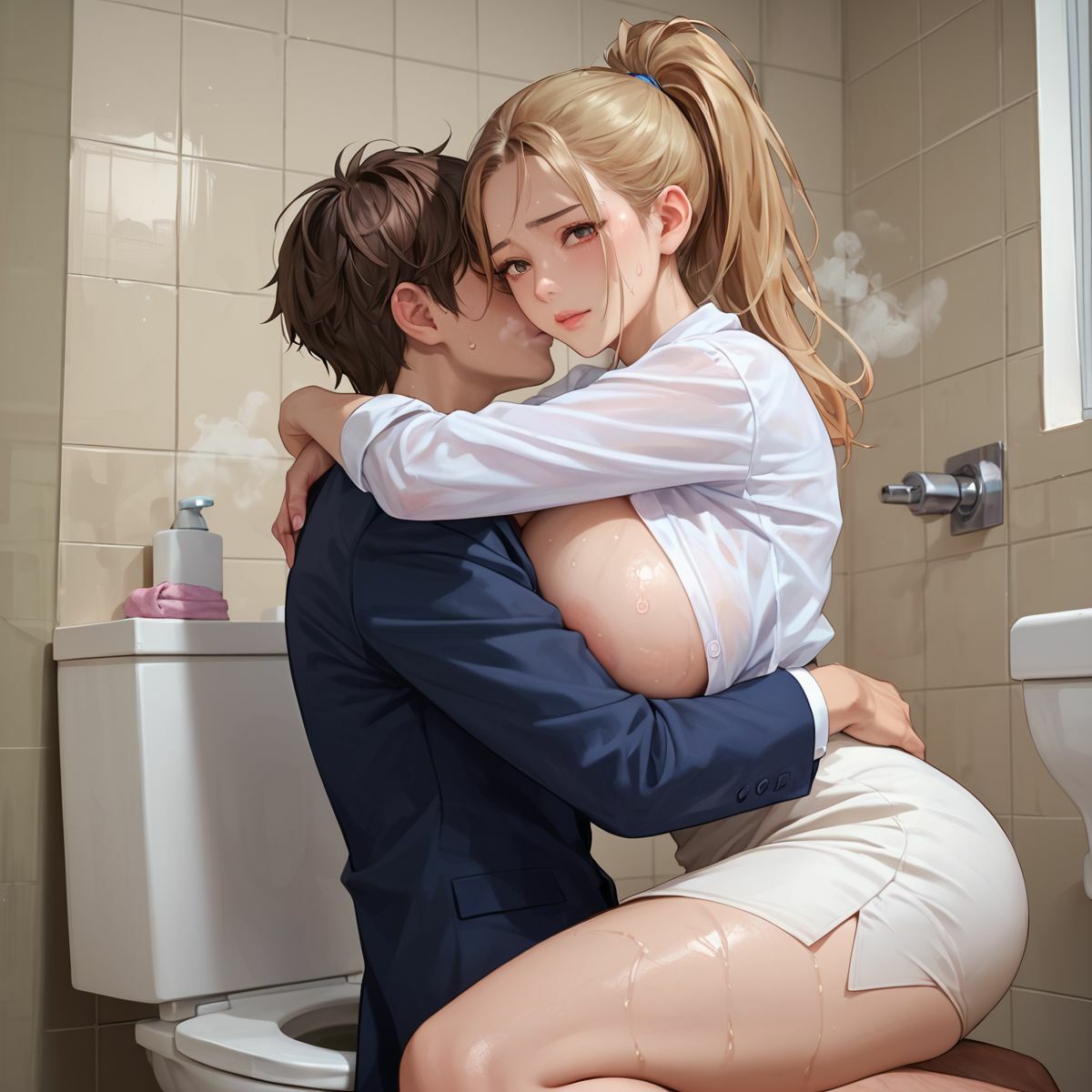 サンプル画像6:変態巨乳OL 秘密のトイレ休憩 3(マリアナマン溝) [d_489606]