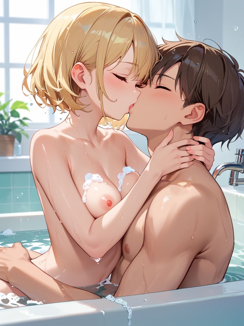 サンプル画像5:金髪ギャルとソープで調教性指導(ハーレムナイト) [d_489619]