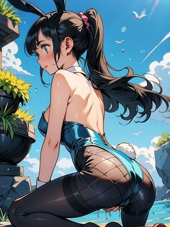 サンプル画像1:AI春画  バニーとくノ一(牛さんブックマーク) [d_489988]