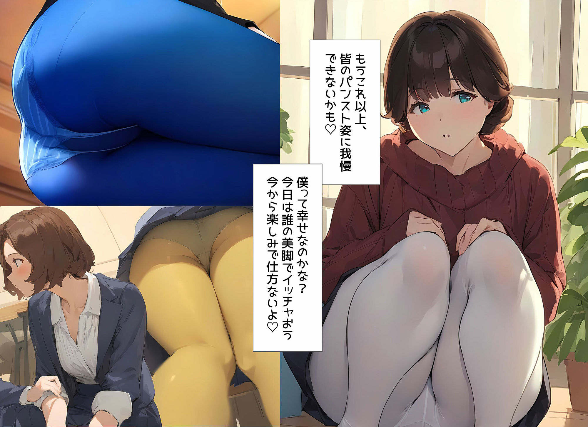 サンプル画像5:僕はカラーパンスト履いた女子の下着以外は興味がない(日替わりさん) [d_490117]