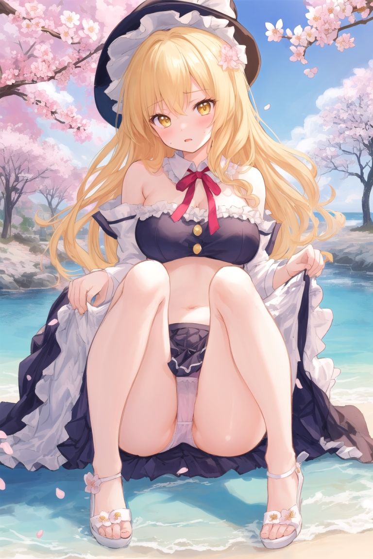 サンプル画像2:霊夢は魔理沙のパンチラ写真を撮りたいようです〜春の晴れた朝の海編〜(ゆるふわ研究所) [d_490150]