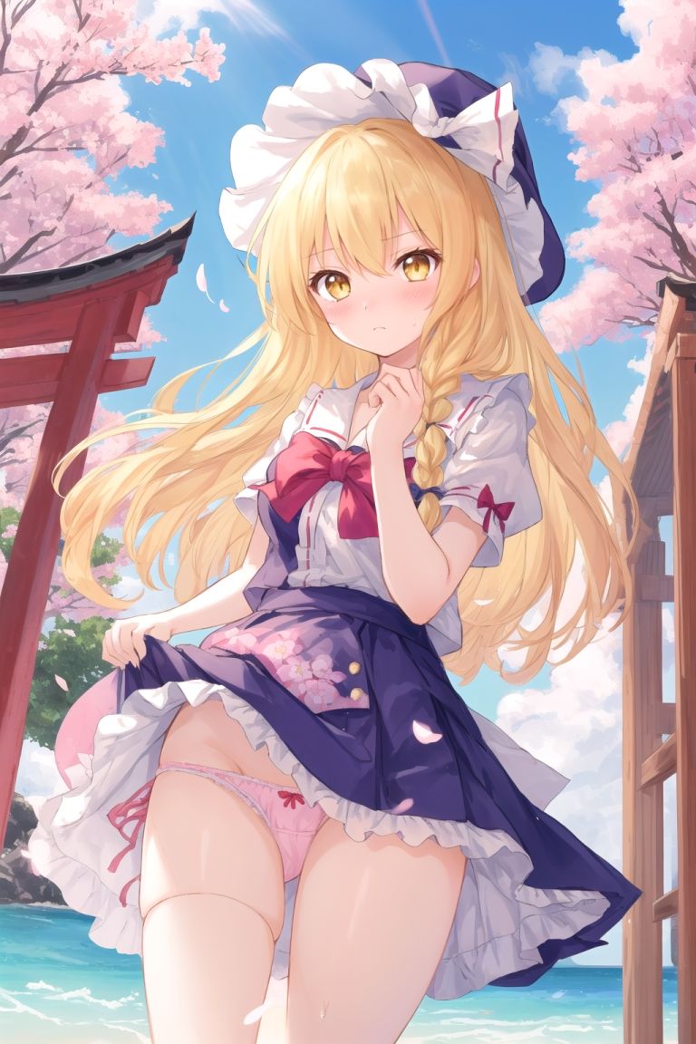 サンプル画像5:霊夢は魔理沙のパンチラ写真を撮りたいようです〜春の晴れた朝の海編〜(ゆるふわ研究所) [d_490150]