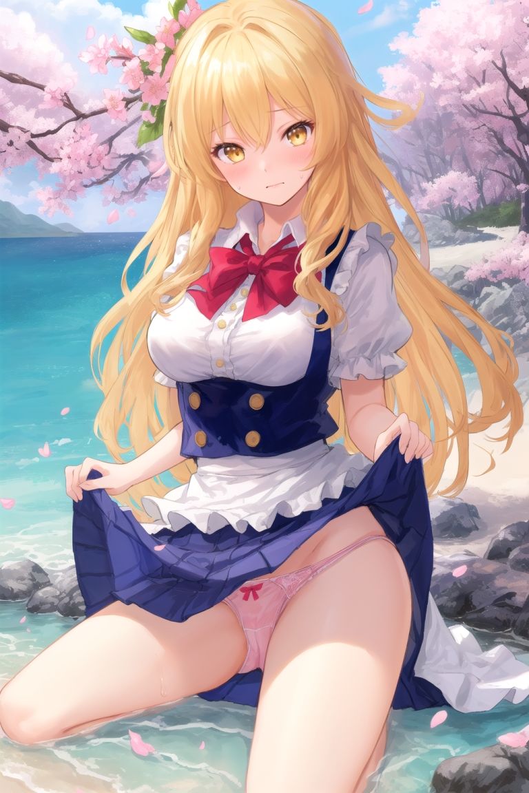 サンプル画像6:霊夢は魔理沙のパンチラ写真を撮りたいようです〜春の晴れた朝の海編〜(ゆるふわ研究所) [d_490150]