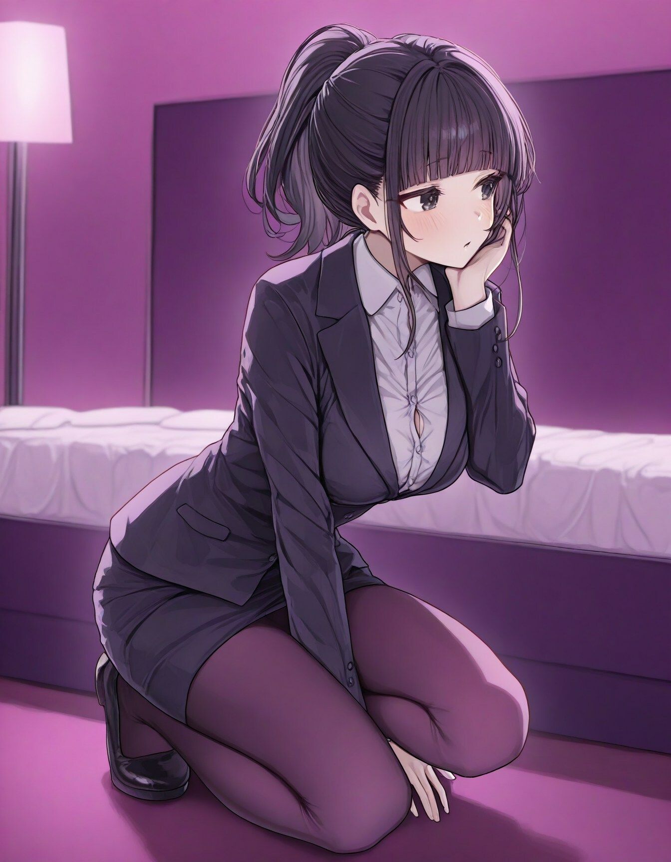 サンプル画像1:巨乳ポニテ上司とラブホで連続生ハメ(実用性) [d_490302]