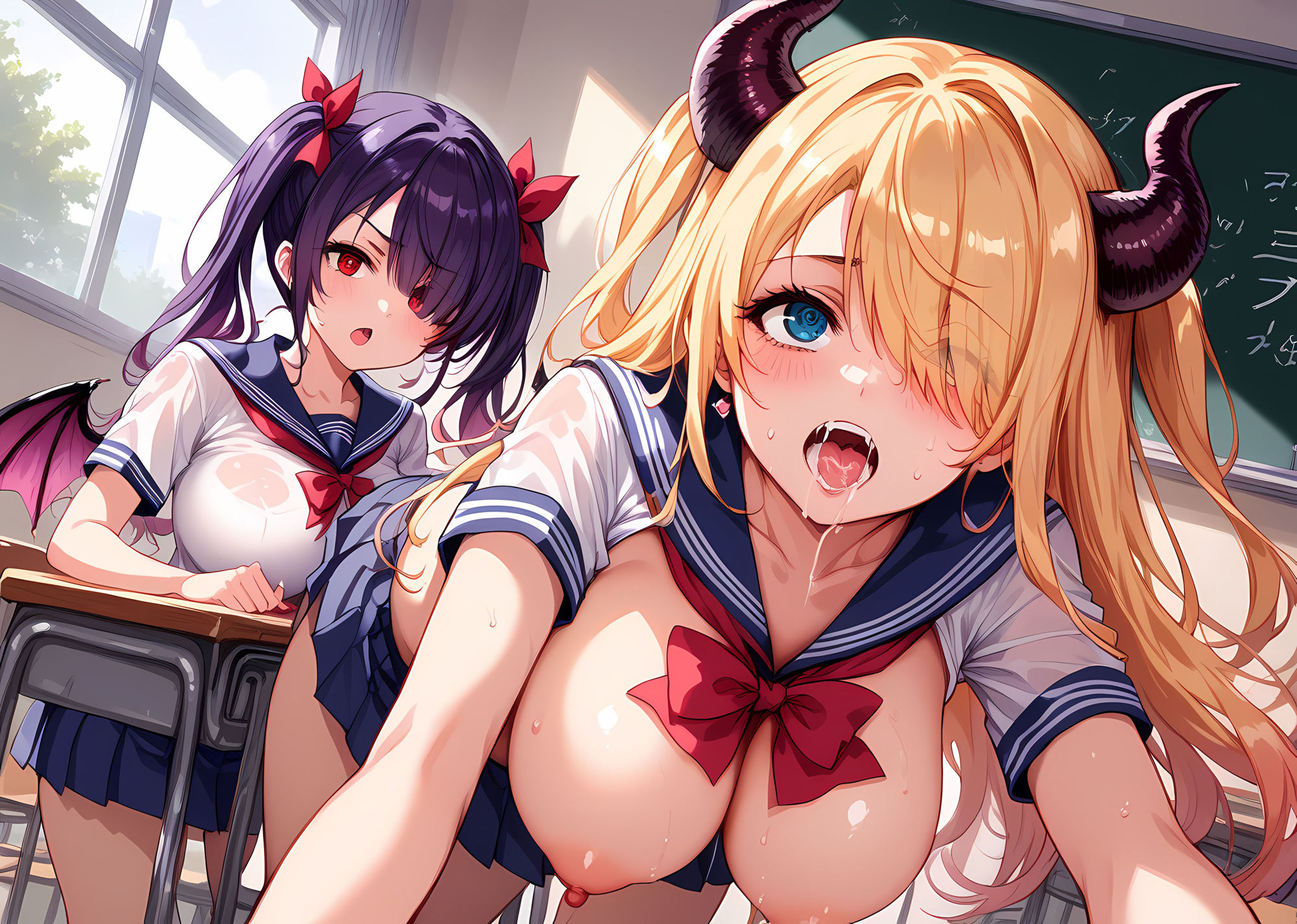 サンプル画像1:【4K 300枚】淫乱サキュバス学園2(Ai Girls Labo) [d_490323]