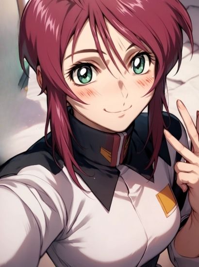 サンプル画像1:機動戦士ガンダムSEED DESTINYのルナマリア・ホークから送られてきた自撮り写真(自撮りサークル  イカスミ工房) [d_490538]