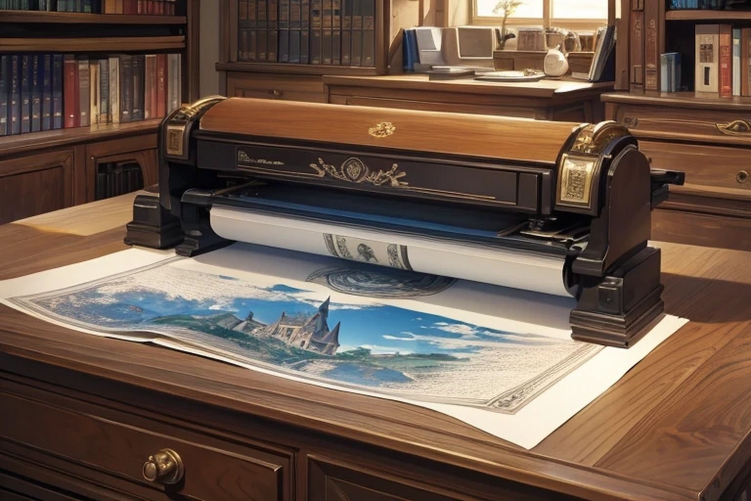 サンプル画像5:中世印刷工房  背景素材(豊川内角) [d_490777]