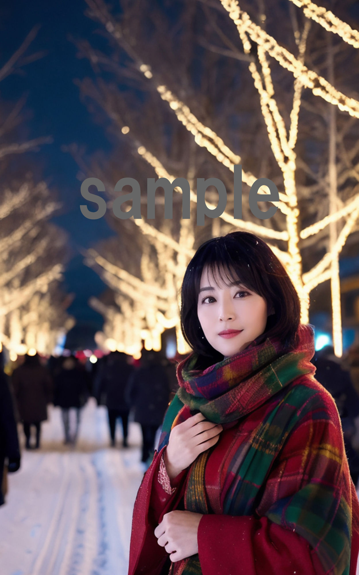 【全450枚】『人妻とデート』冬のイルミネーションと温泉で過ごす至福のひととき -AIで描く究極の美女達-の画像10